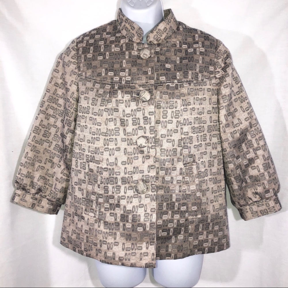 NEW GEORGE Ivory/Gold Tone Jacket Blazer